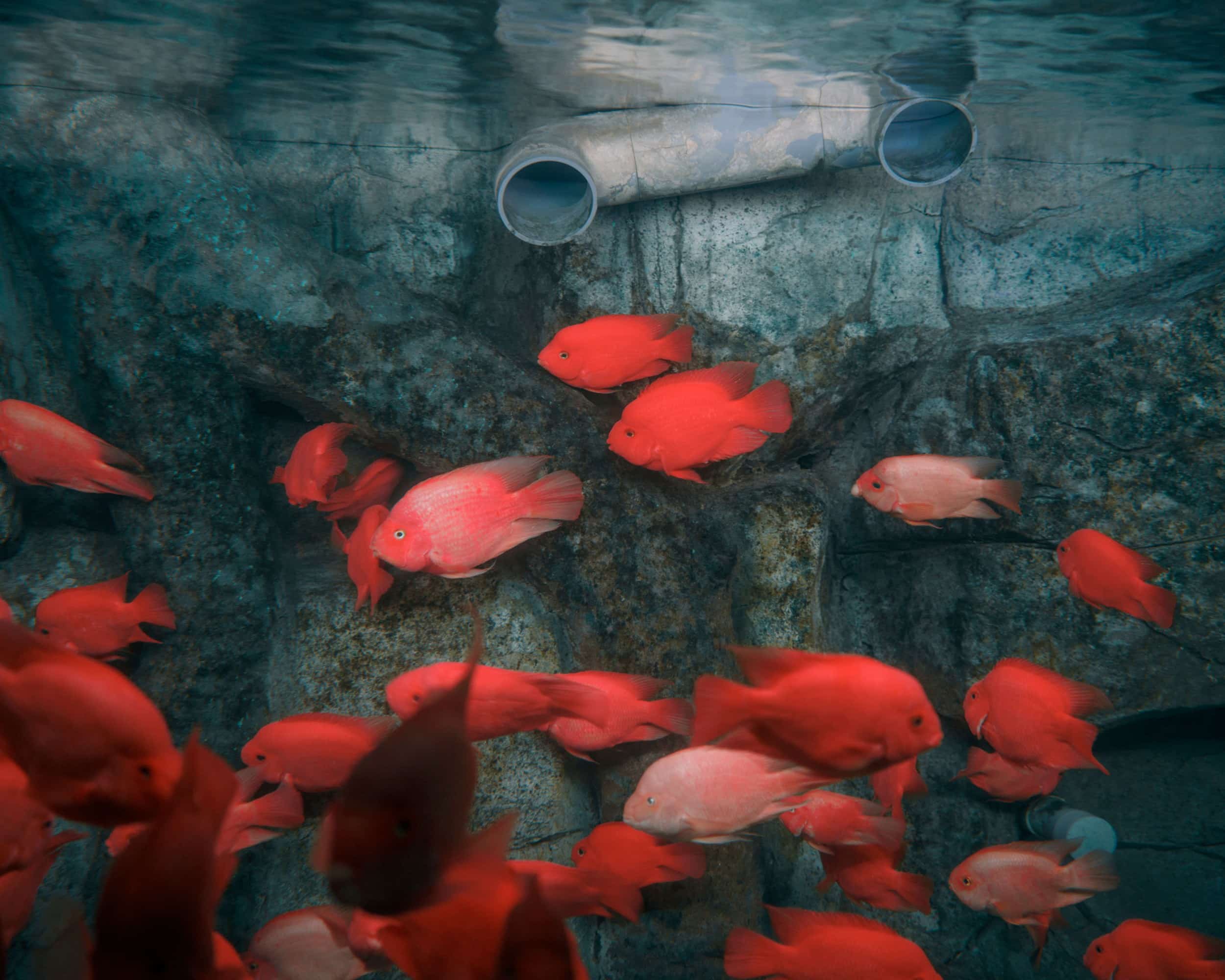 тропическая красная рыба